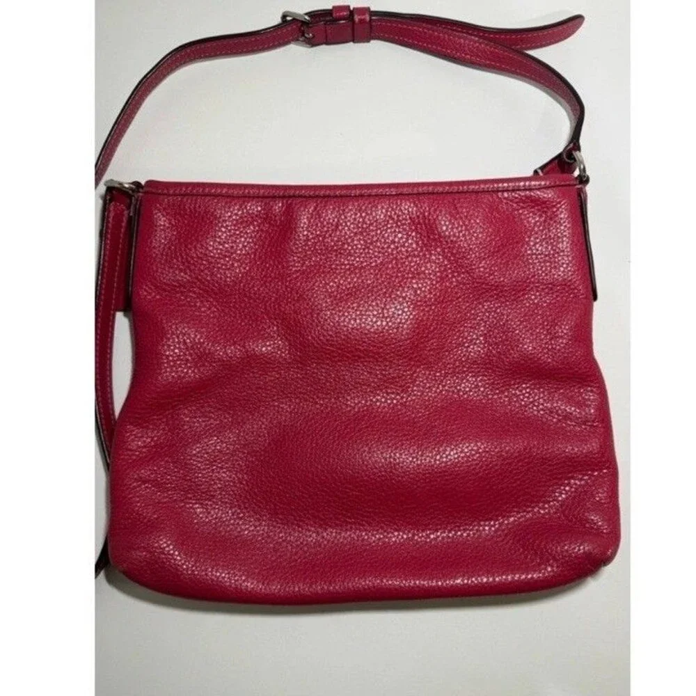 Coach Raspberry Pink Pebbled Leather Crossbody Bag F28035